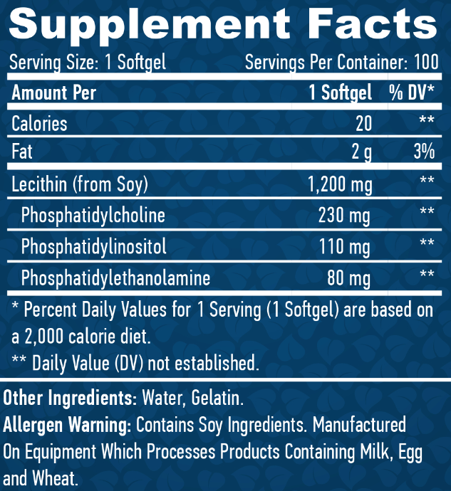 Lecithin 1200 мг - 100 софт гель